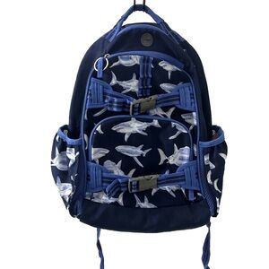 Pottery Barn Kids Mackenzie Large Blue Sharks Backpack, 16.5”x13.5”